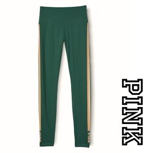 Victoria's Secret Pink- COTTON HIGH-WAIST LEGGINGS- Green, Gold